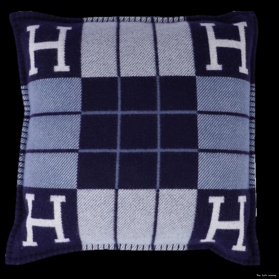 STRIPE HERMES PILLOW WOOL THROW 0709